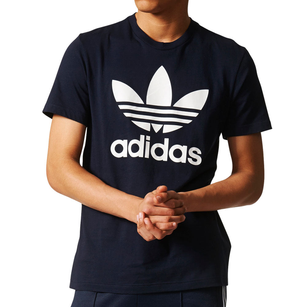 Adidas Originals Ink/White Sleeve Trefoil Plaza Men\'s Short T-Shirt Sports – NY Legend