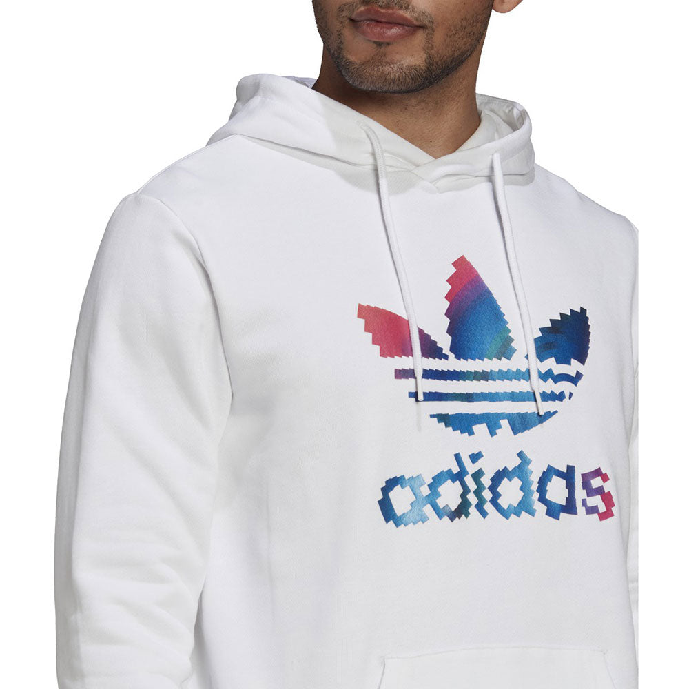 Adidas – Plaza Graphic Men\'s Pullover Hoodie Sports Trefoil White NY