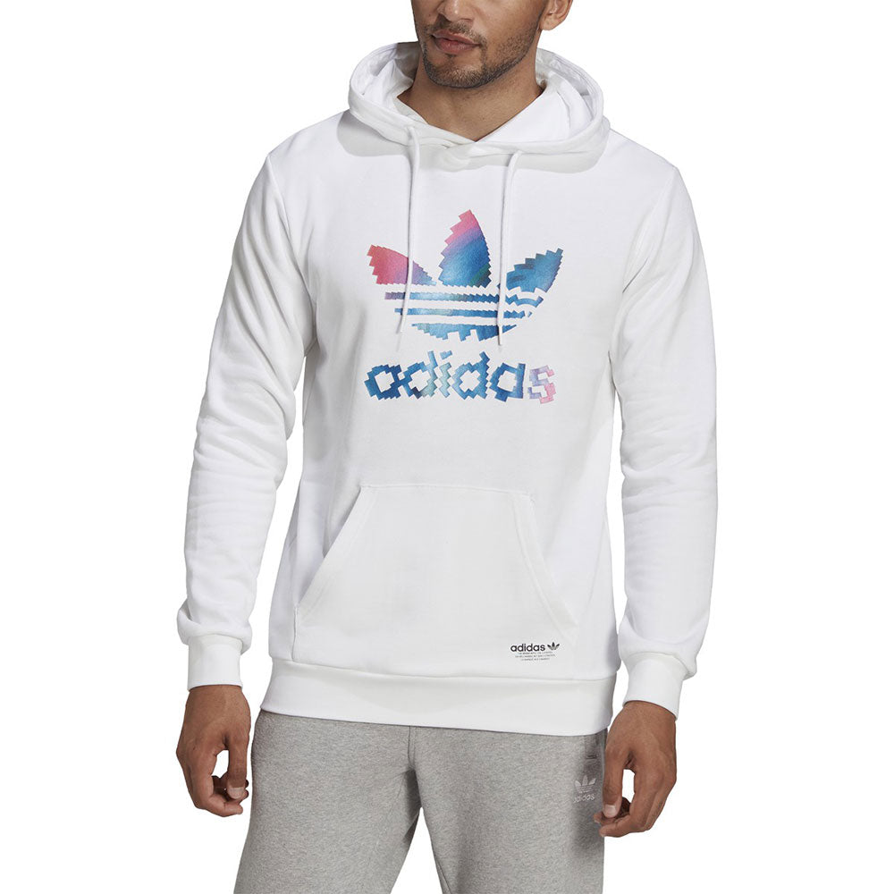 Trefoil Adidas Plaza Hoodie Sports – NY Graphic White Men\'s Pullover