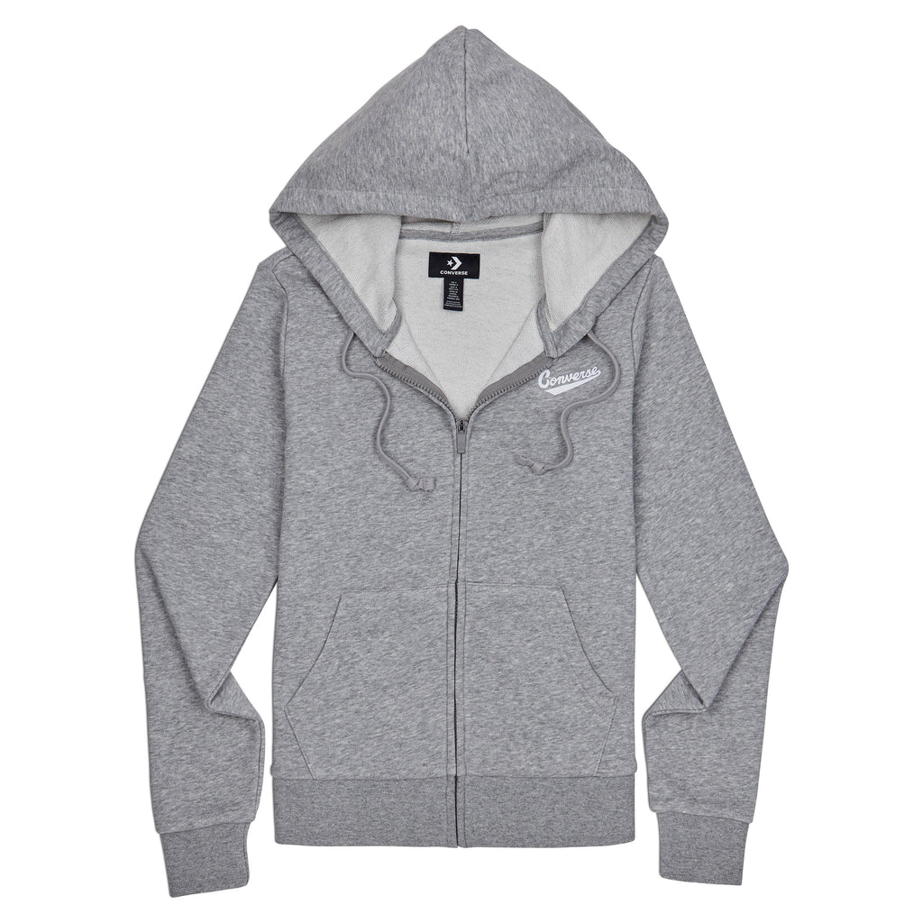 Converse Women's Star Chevron Nova Full Zipped Hoody Grey