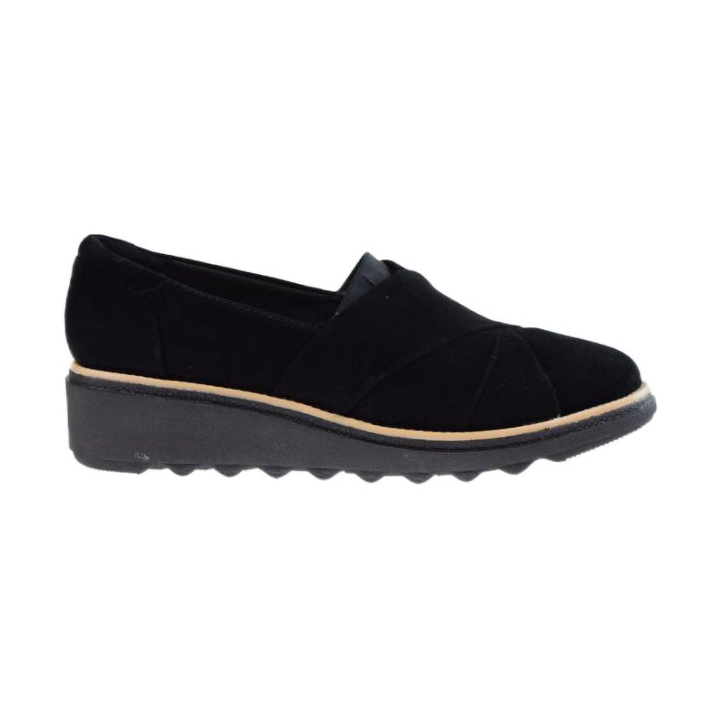 Clarks Sharon Form Suede (Wide) Women's Shoes Black