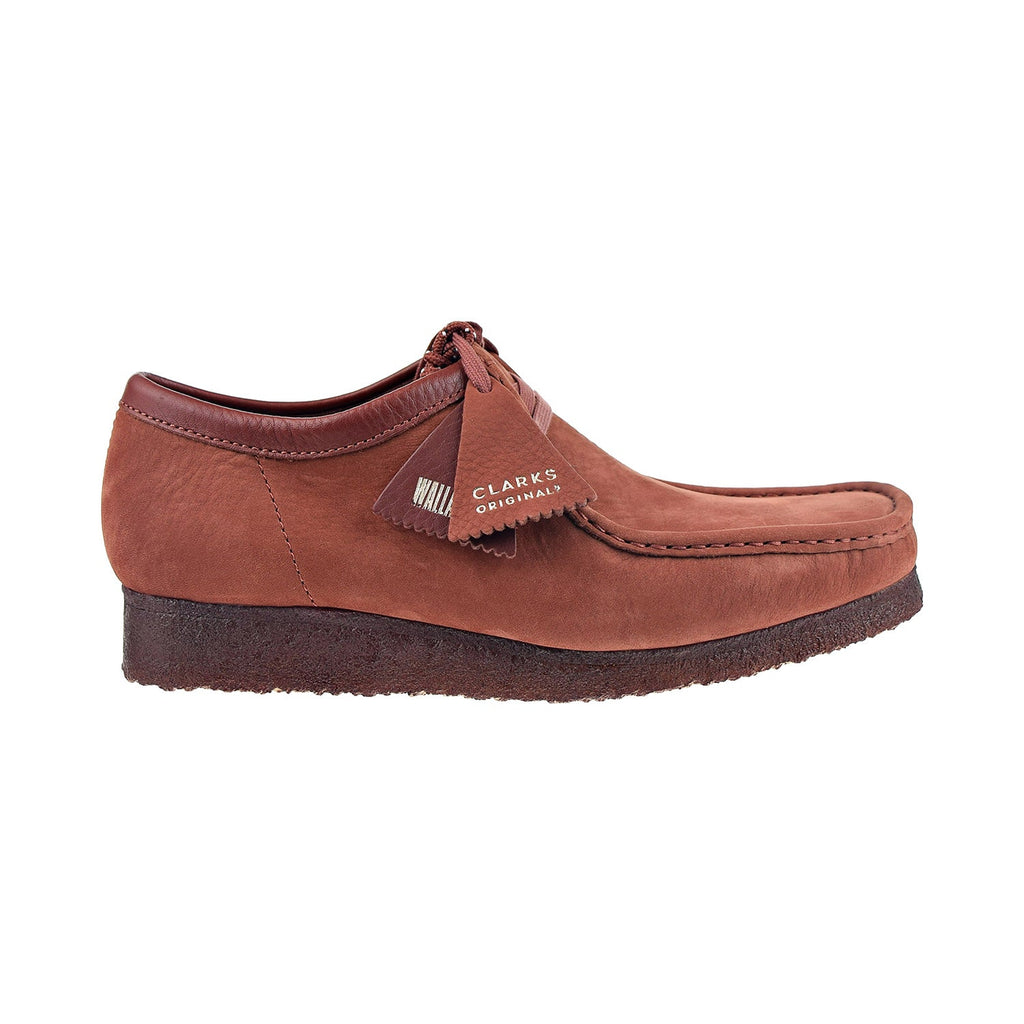 Clarks Wallabee Burgundy Nubuck Lace Up Men's Shoes Burgundy