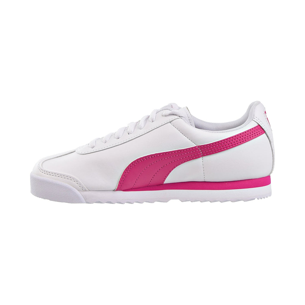 Puma Roma Basic JR Big Kids Shoes White Fuchsia Purple Sports Plaza NY