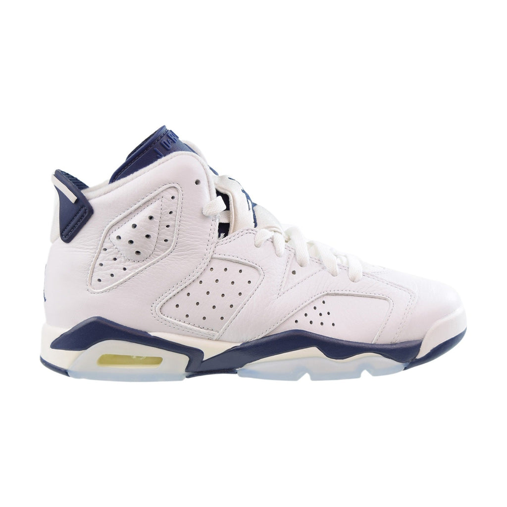 Jordan 6 Retro GS) Big Kids' Shoes White-Midnight Navy