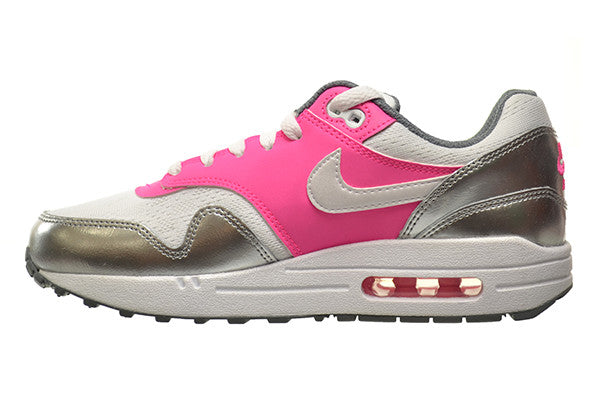 Nike Air Max 1 (GS) Big Kids Shoes White/White-Pink Pow-Cool Grey