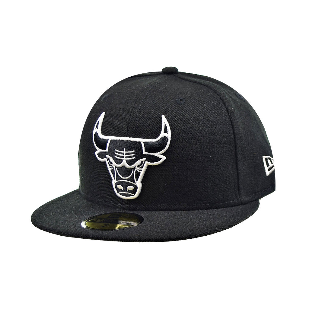 New Era Chicago Bulls Outline Logo 59Fifty Men's Fitted Hat Black-White