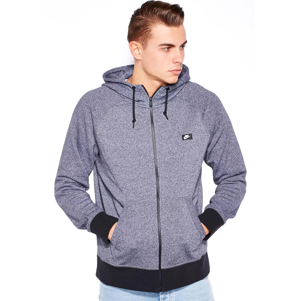 Nike AW77 Shoebox Full Zip Men's Hoodie Heather Black-Grey