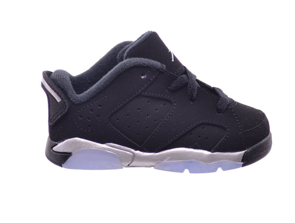 Air Jordan AJ 6 Retro Low BT Toddlers' Shoes Black-Metallic Silver-White Noir