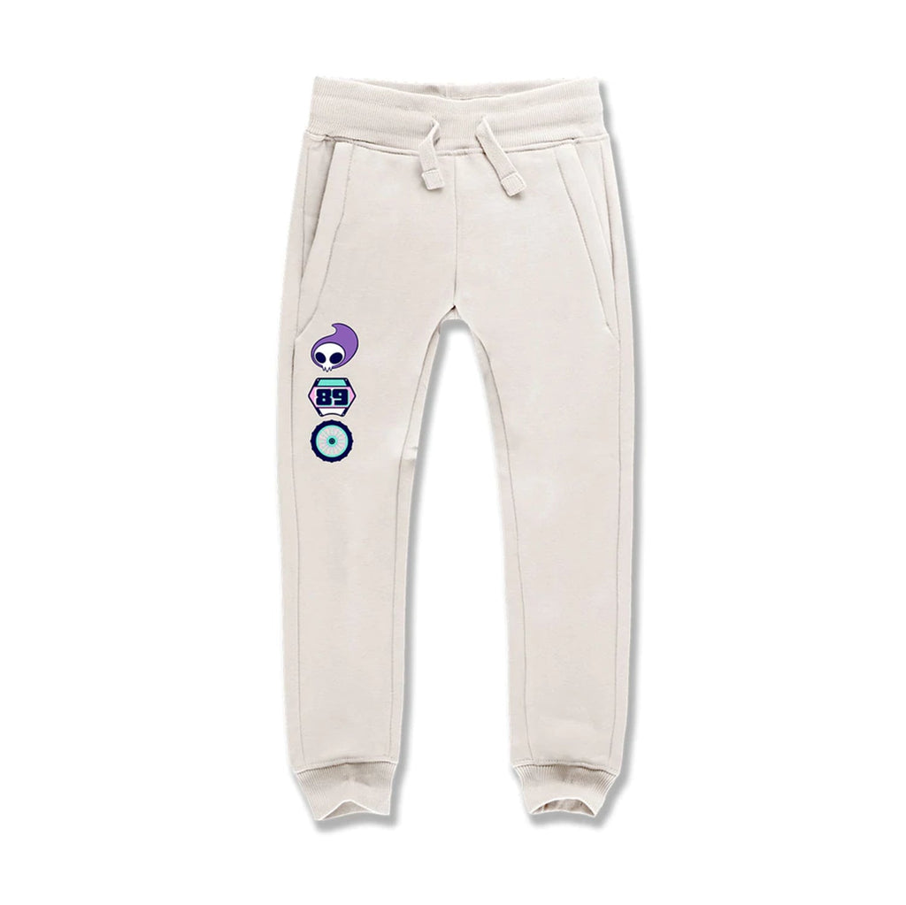 Jordan Craig Big Kids' Plush Jogger Sweatpants Cream 8447b-cream (Size 8)