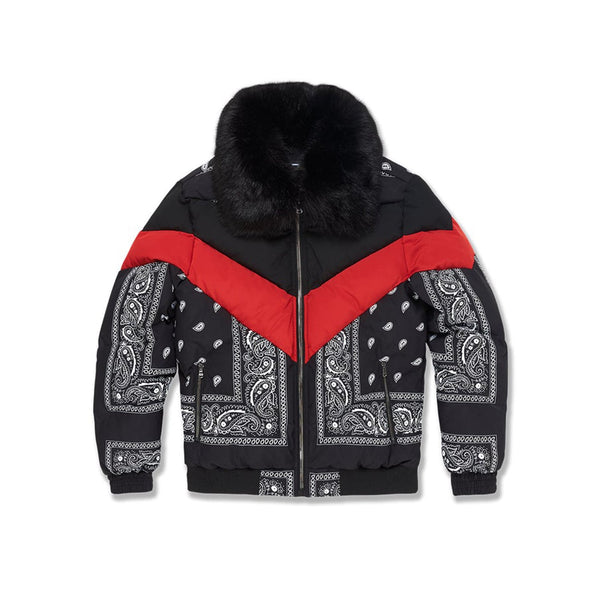 Jordan Craig Bandana Men's Bomber Jacket Black-Red