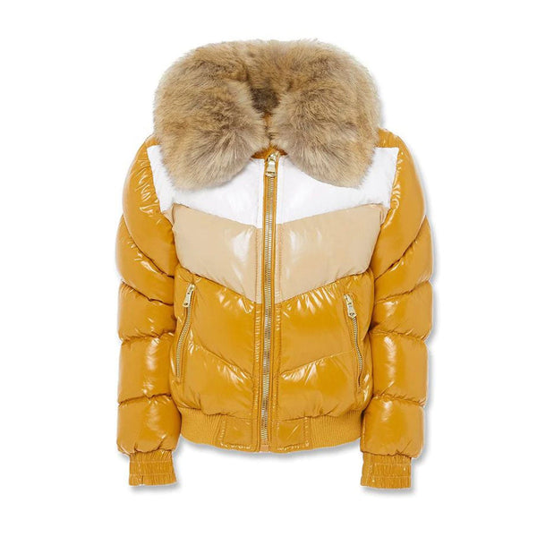 Jordan Craig Color Blocked Boys Puffer Jacket Wheat