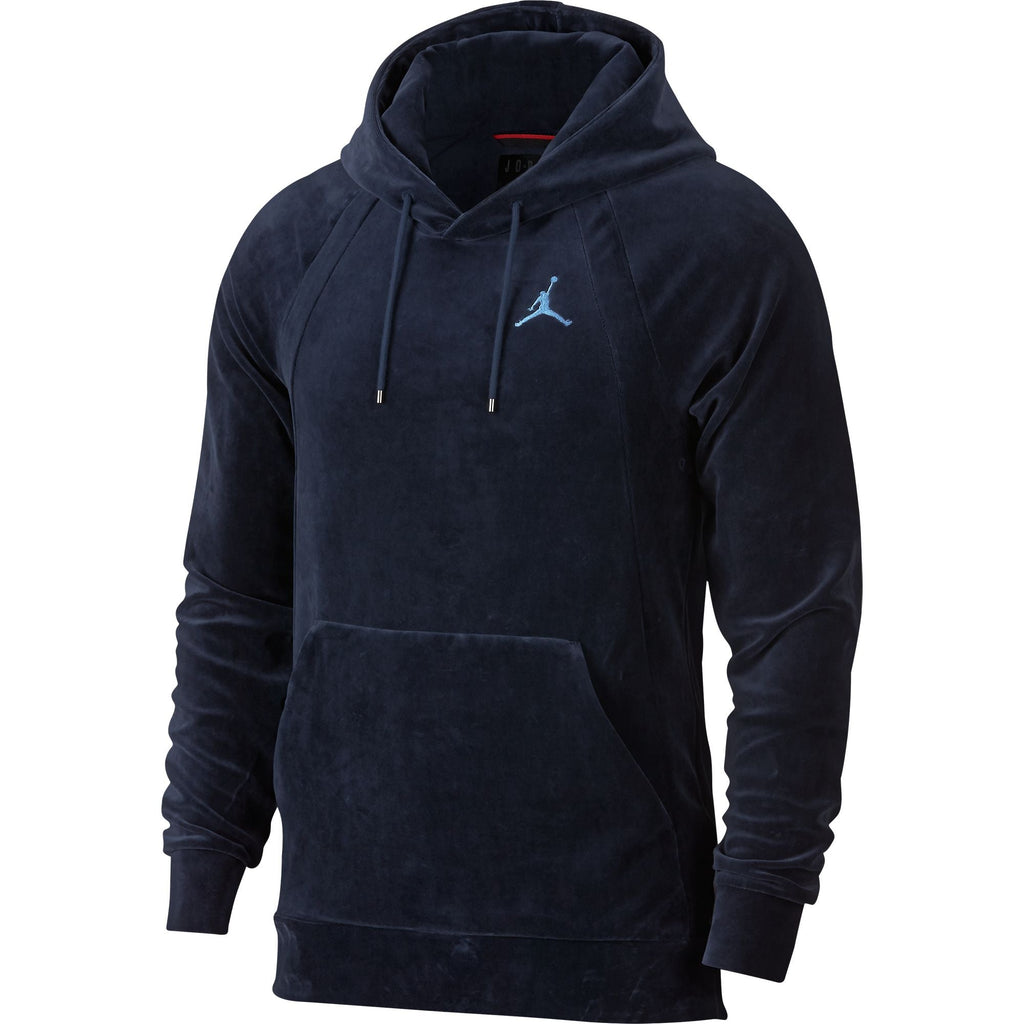 Air Jordan Velour Men's Pullover Hoodie Midnight Navy