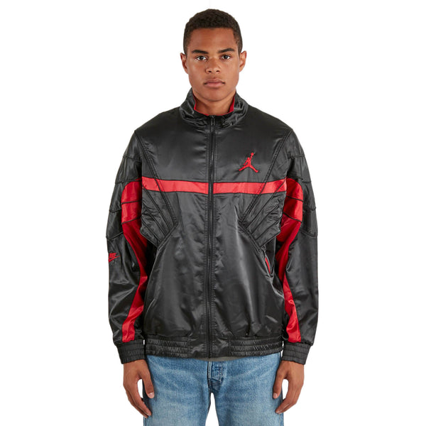 Air Jordan 5 Men's Satin Jacket Black-Gym Red