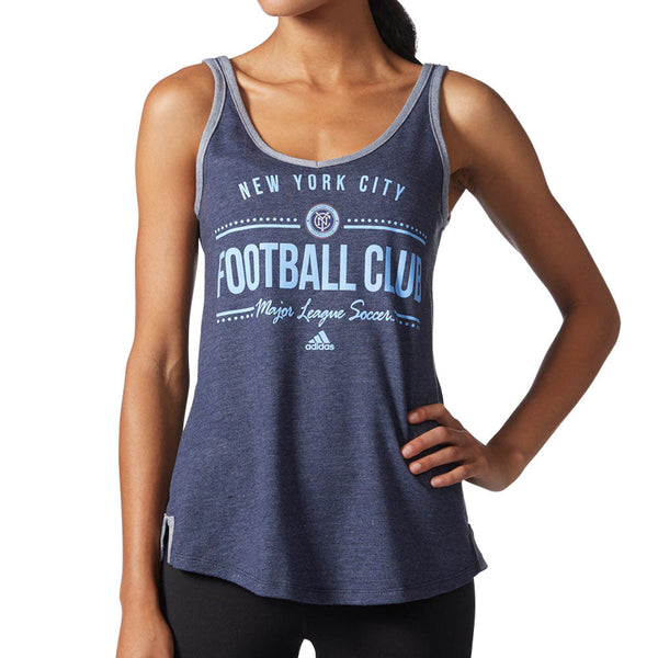 Adidas Originals New York City Football Club Women's V-Neck Tank Top Grey