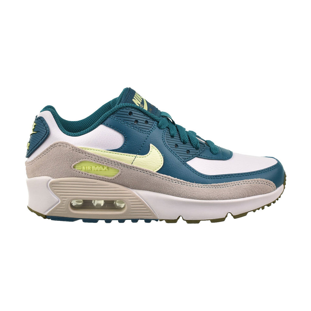 Nike Air Max 90 (GS) Big Kids' Shoes White-Volt