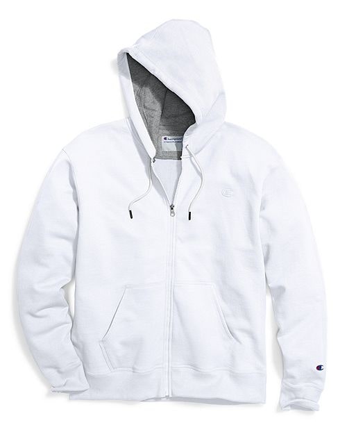 Champion Men's Powerblend Sweats Full Zip Jacket White