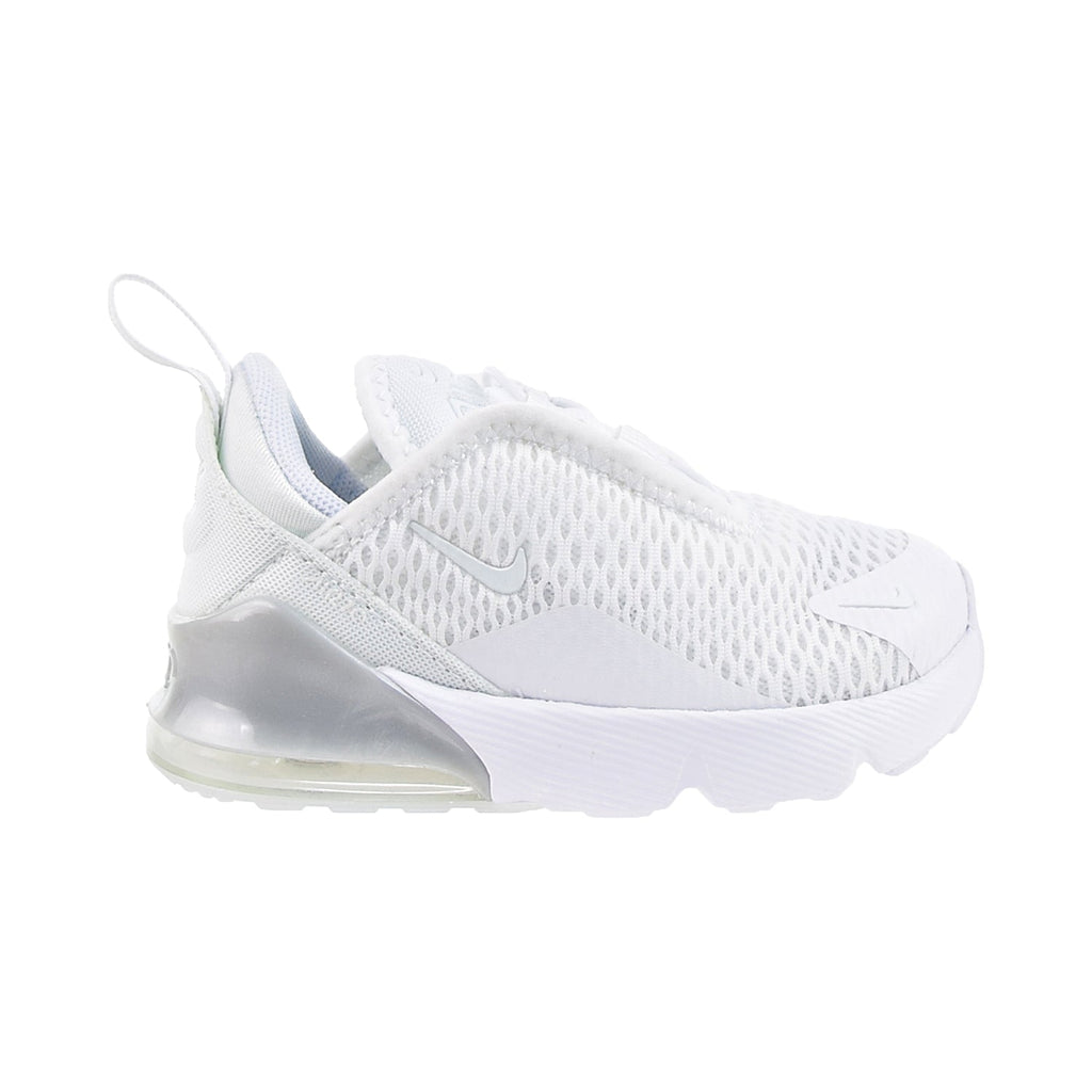 Nike Air Max 270 (TD) Little Kids' White/White-Metallic Silver