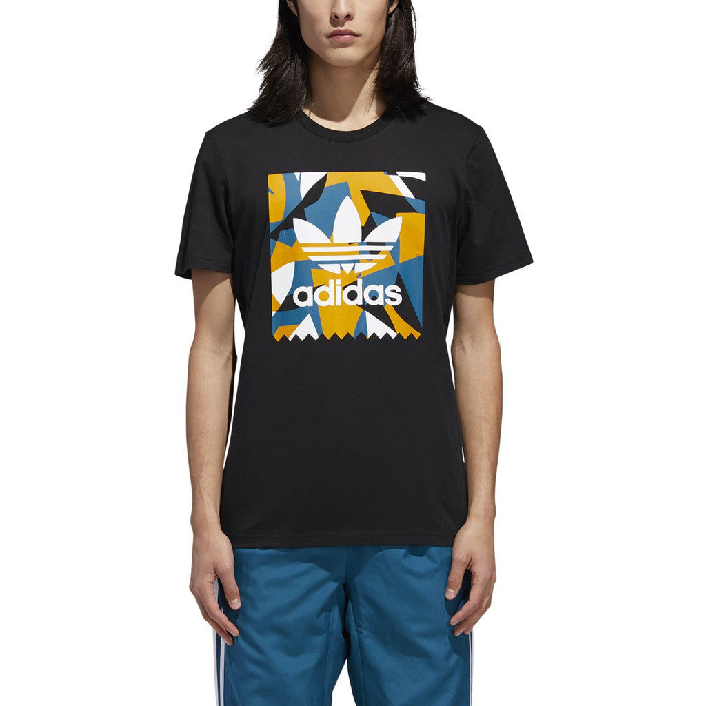 Adidas Collage Blackbird Men's Tee Black-Teal-Yellow