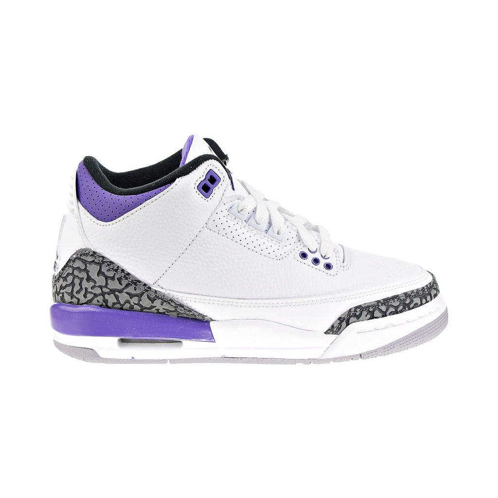 Jordan 3 Retro GS) Big Kids' Shoes White-Black-Dark Iris