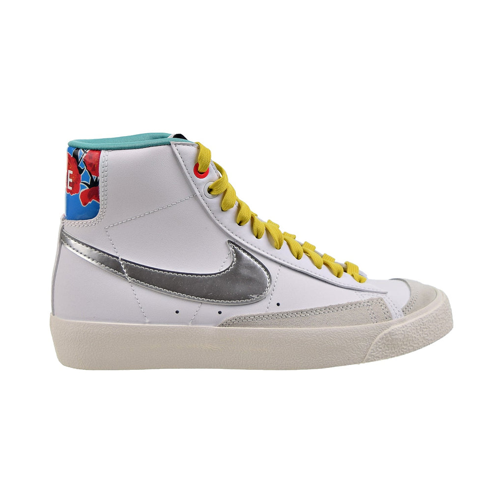 Nike Blazer Mid '77 (GS) Big Kids' Shoes White-Washed Teal-Metallic Silver