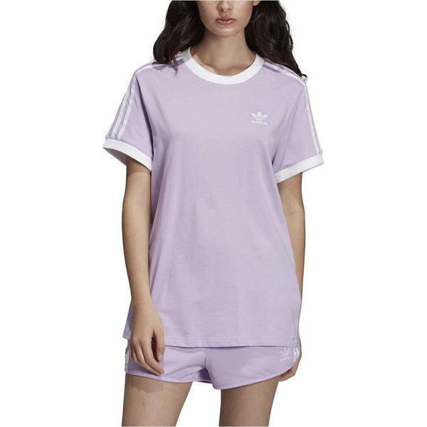 Adidas Women's Originals 3-Stripes Tee Purple Glow