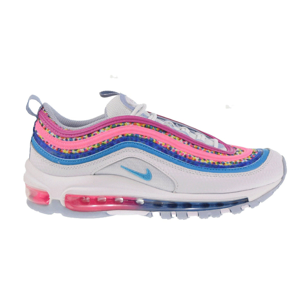 Nike Air Max 97 SE (GS) Big Kids' Shoes White-Active Fuchsia-Blue Whisper