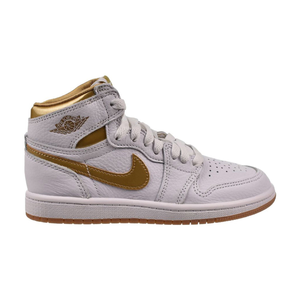 Jordan 1 Retro High OG (PS) Little Kids' Shoes White-Metallic Gold