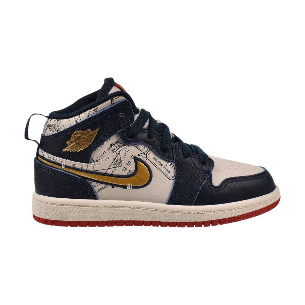 Jordan 1 Mid SE (PS) Little Kids' Shoes Armoury Navy-Pale Ivory