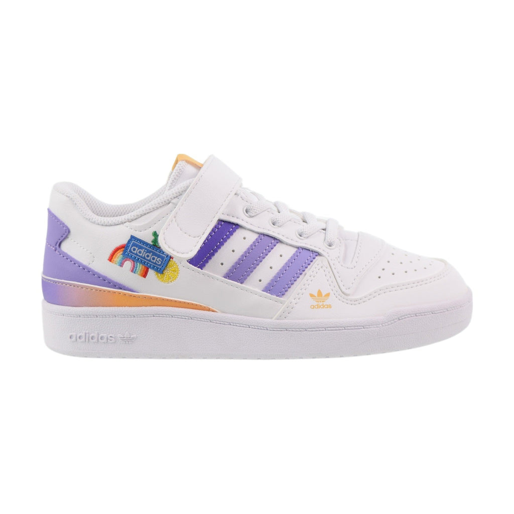 Adidas Forum Low 'Fruits & Rainbow Patches Little Kids' Shoes Cloud White-Purple