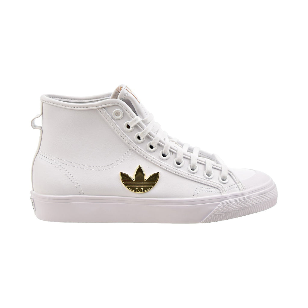 Adidas Nizza Trefoil Hi Women's Shoes Cloud White-Gold Metallic