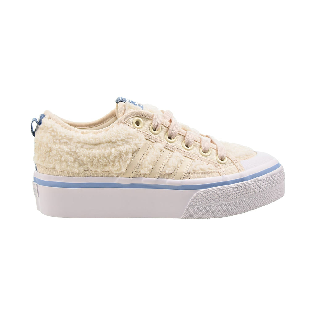 Adidas Nizza Platform Sherpa Women's Shoes Wonder White-Cloud White-Ambient Sky