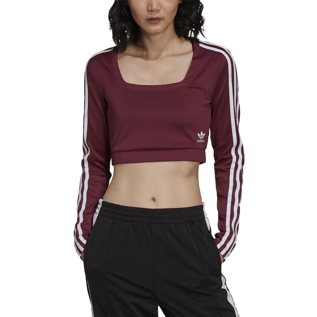 Adidas Adicolor Classics Long Sleeve Women's Tee Burgundy