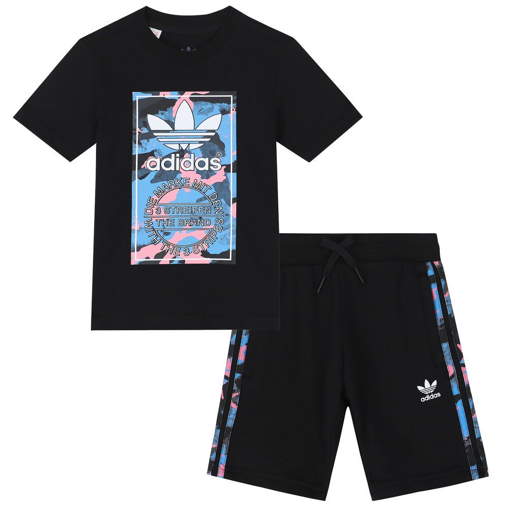 Adidas Camo Infants Shorts Tee Set Black