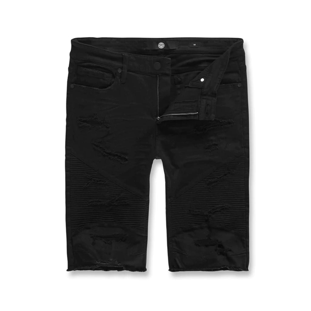 Jordan Craig Men's Moto Ripped Shorts Jet Black