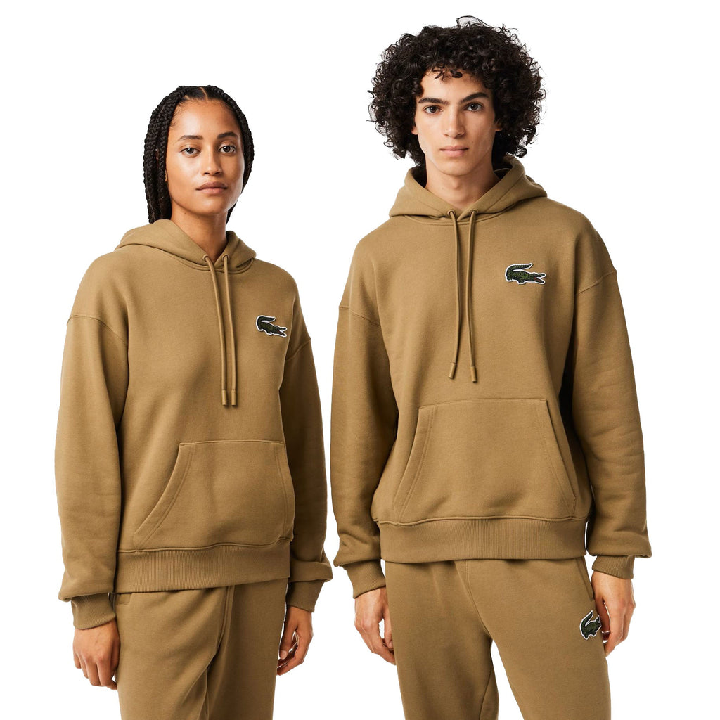 Lacoste Loose Fit Organic Cotton (Unisex) Men's Hoodie Brown