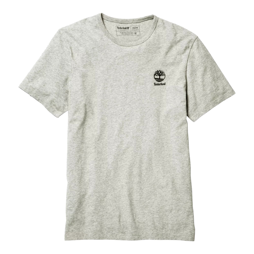 Timberland Men's Short Sleeve Box Logo Graphic Tee Grey-Black