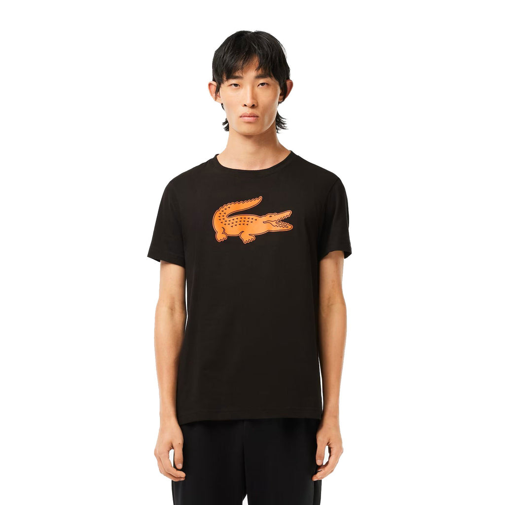 Lacoste 3D Print Croc Jersey Men's T-Shirt Black