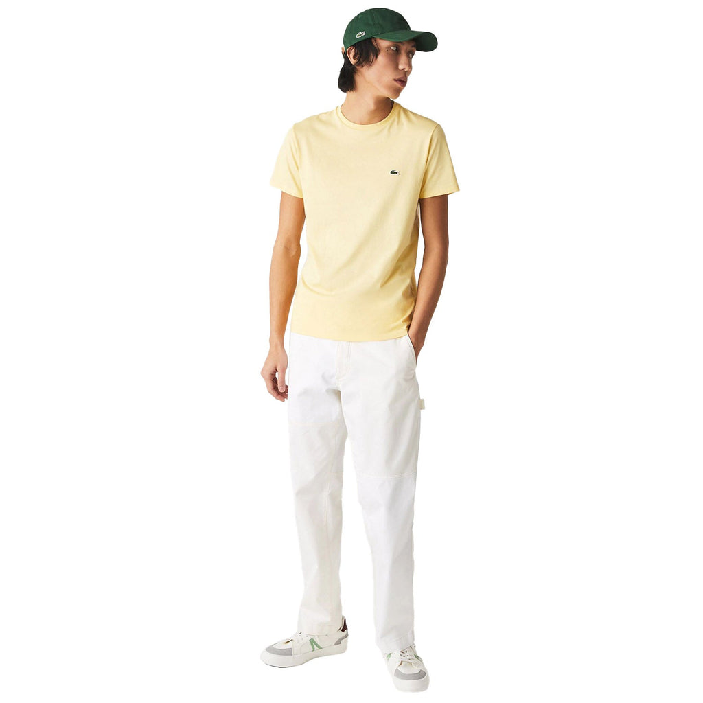 Lacoste Men's Crew Neck Pima Cotton Jersey T-shirt Yellow