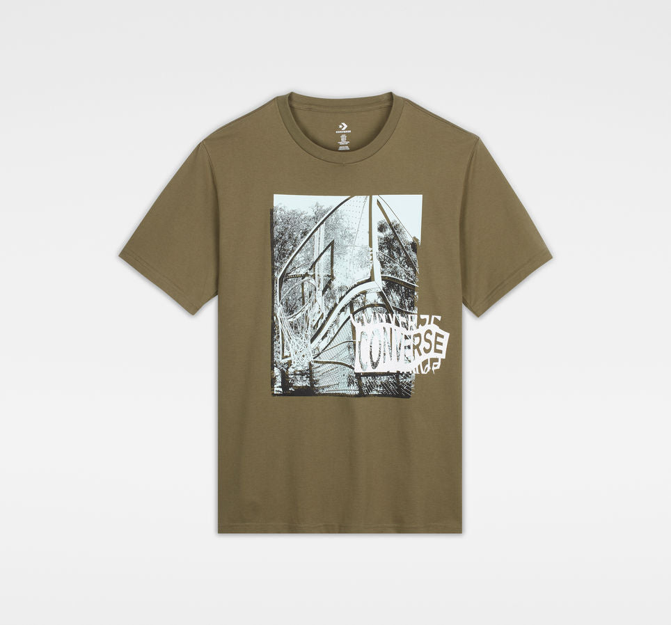 Converse Men's Hoop There It Is Photo Tee Olive