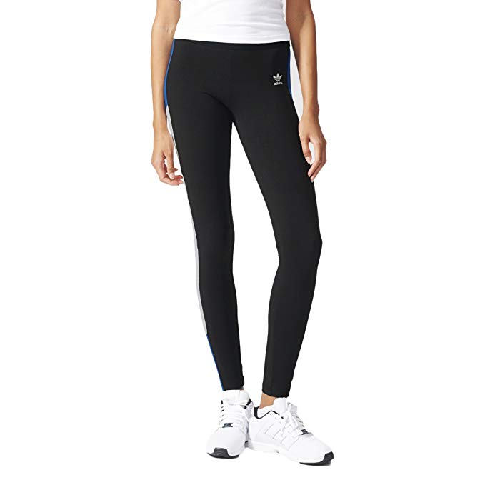 Running Leggings Plaza NY Adidas Black/Blue/White Sports Tight – Women\'s