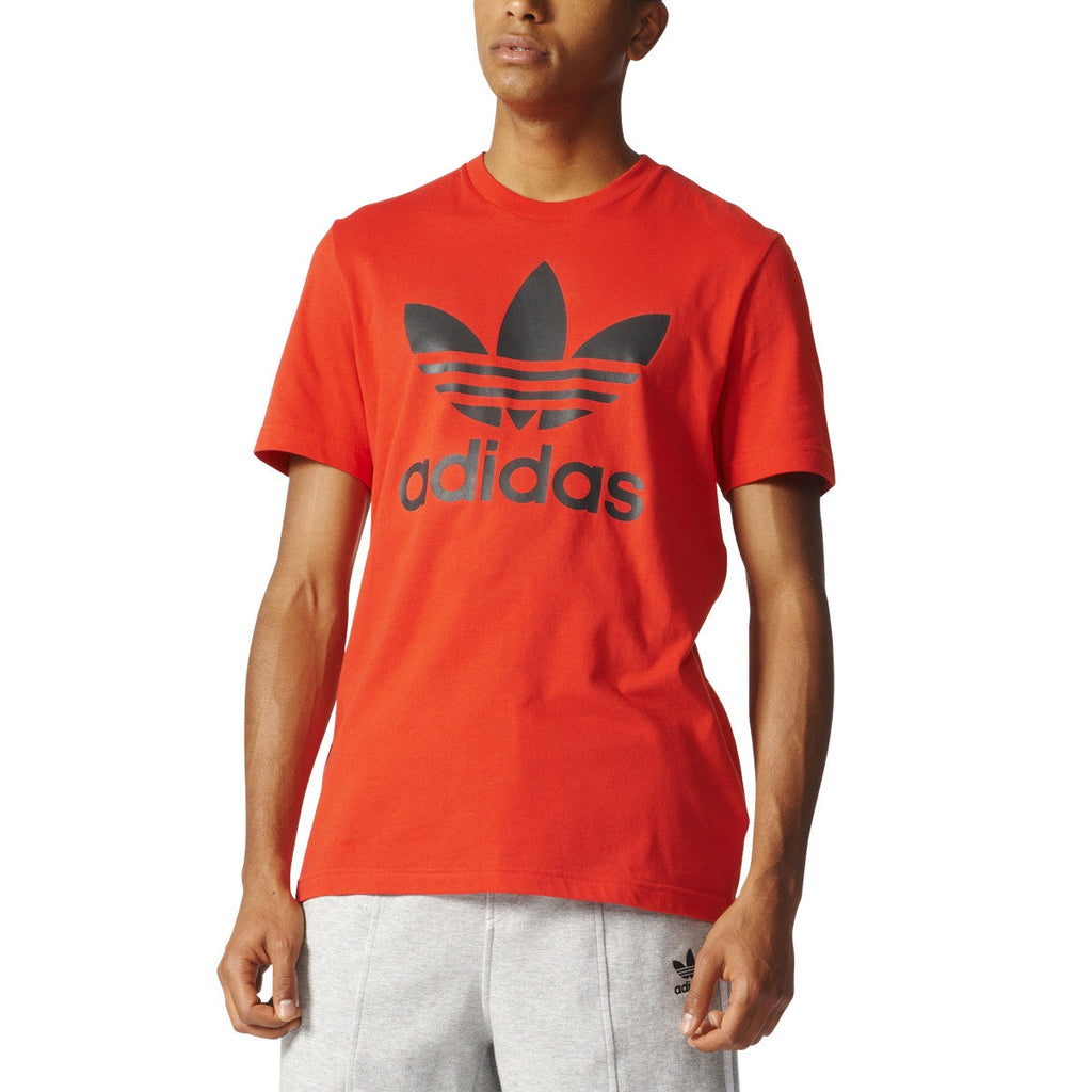 Adidas Trefoil Plaza T-Shirt Core – Shortsleeve Men\'s Red/Black Sports Originals NY