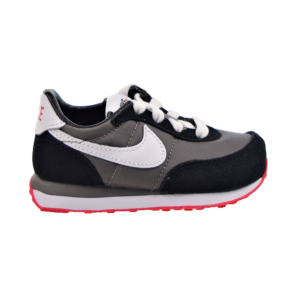 Nike Waffle Trainer 2 (TD) Toddler's Shoes Flat Pewter-Black-Siren Red-White