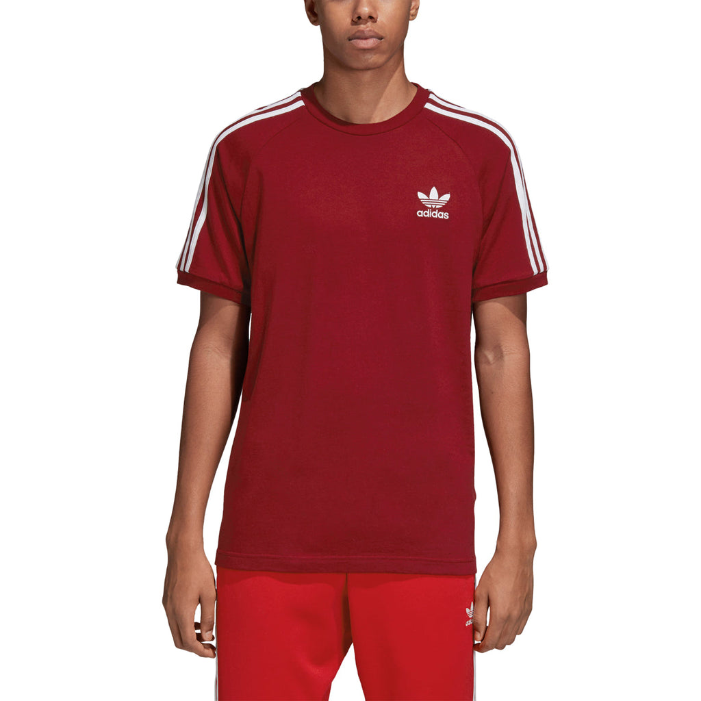 Adidas Originals Men's T-Shirt Burgundy/White Sports Plaza