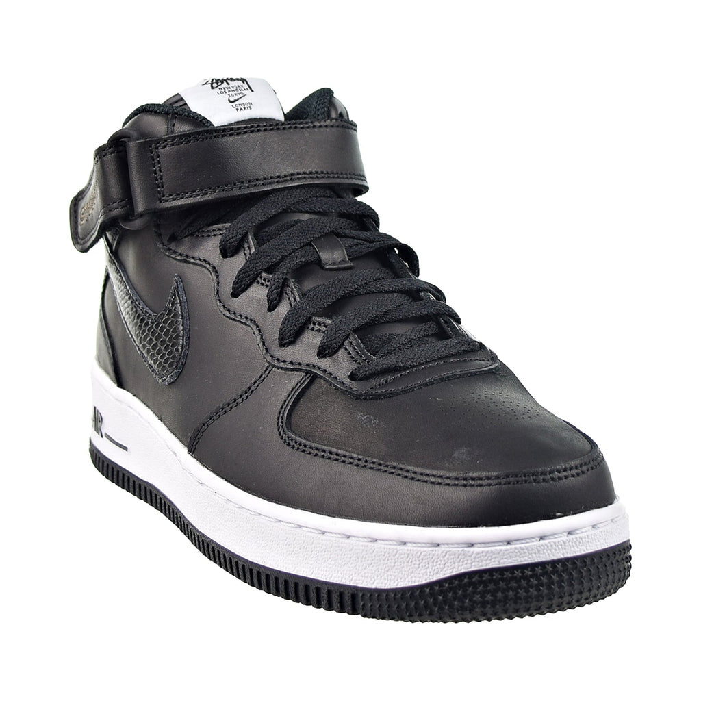 Nike Air Force 1 Mid Stussy x Men's Shoes Black-White – Sports