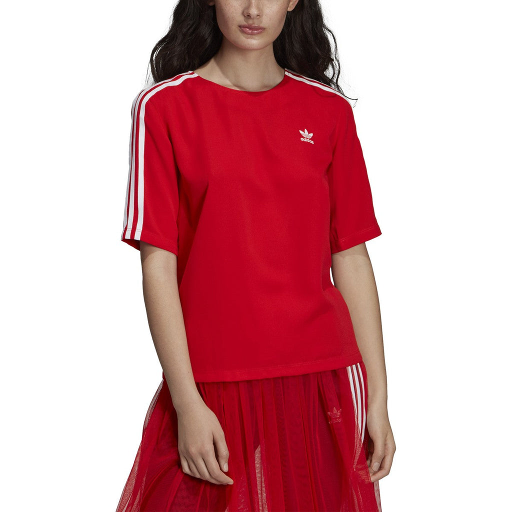 Adidas Women\'s Originals 3-Stripes T-shirt Red – NY Sports Plaza