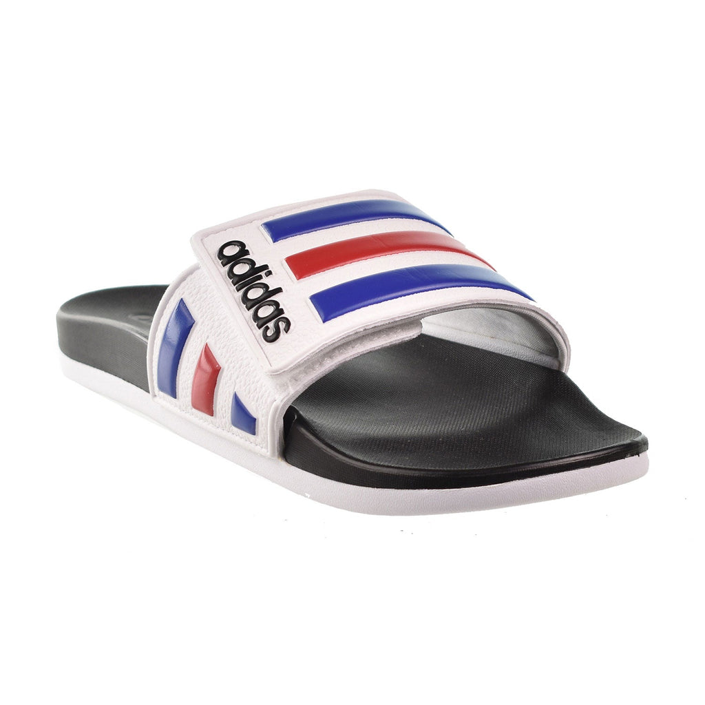 Adidas Adilette Comfort Adjustable Men's Slides Cloud White-Royal Blue-Scarlet