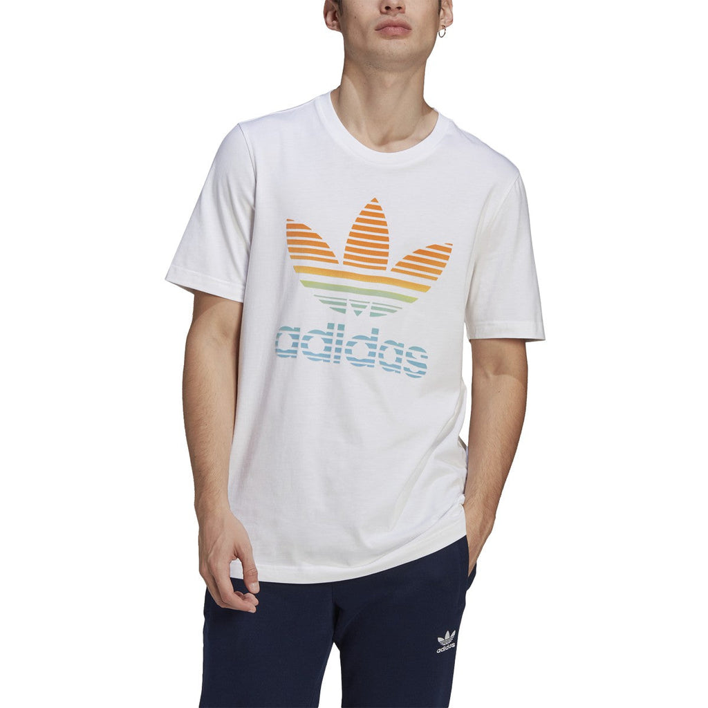 Adidas Originals Ombre Trefoil Men\'s Shirt – Plaza White Sports Tee NY