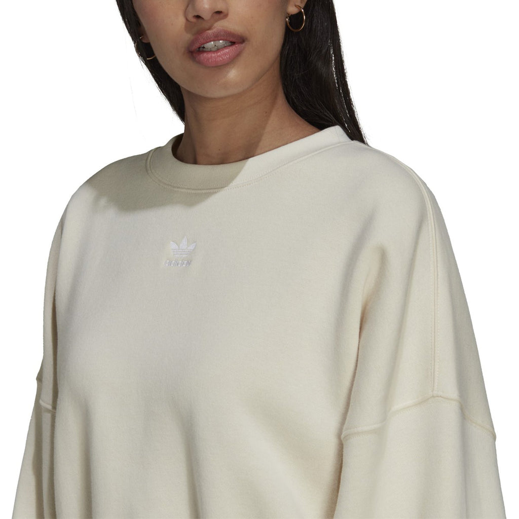 NY Sports Essentials Adidas Wonder Plaza Women\'s Adicolor – Fleece White Sweatshirt