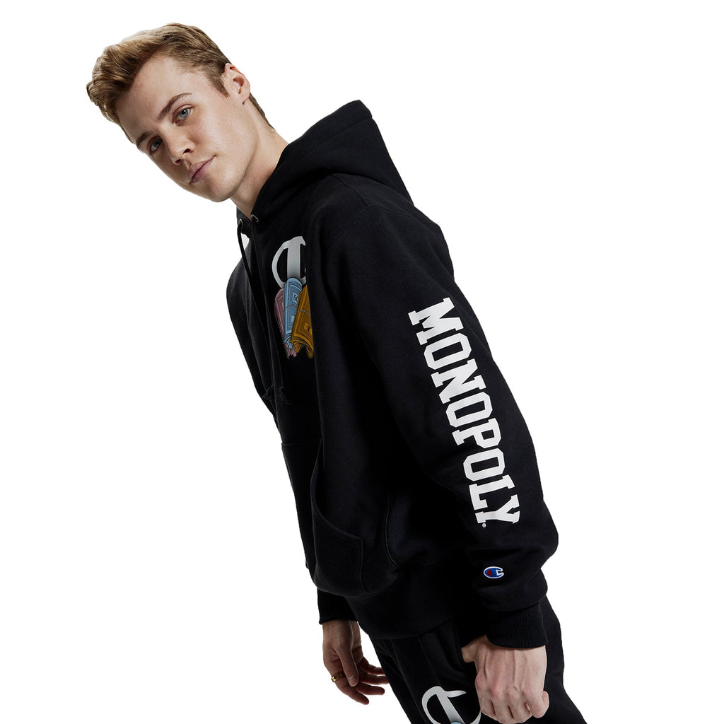 Champion Monopoly Reverse Weave C Logo Money Men's Hoodie Black – Sports  Plaza NY