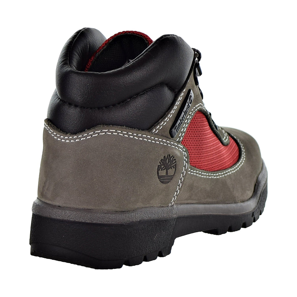 TB0A1TV9 TIMBERLAND FIELD BOOT MID TOP GREY RED KID'S on sale SIZE BOOTS 4.5